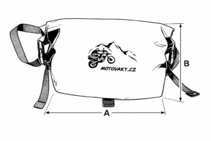 Technický nákres brašny na řídítka na motorku